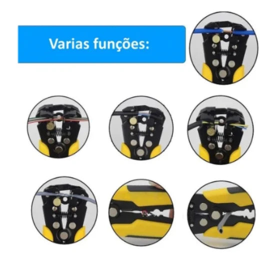 WireMaster 5 em 1 – Alicate Automático Decapador e Crimpador