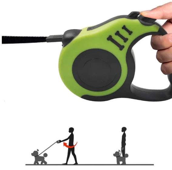 Coleira Guia Retrátil Para Pets