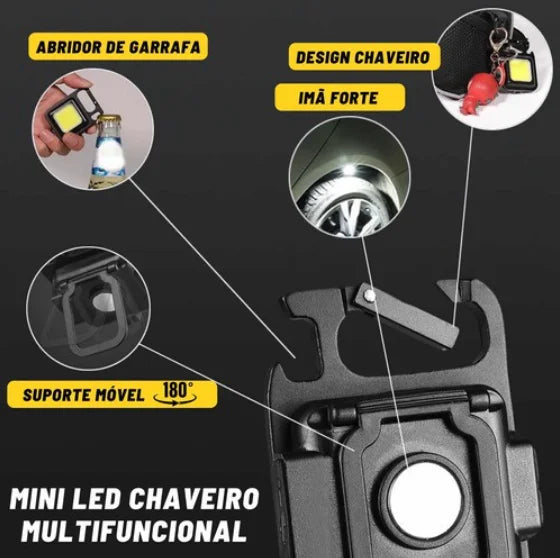 Mini Chaveiro Lanterna Com led USB Recarregável 3 - Pocket